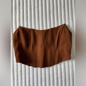 Brown corset strapless top